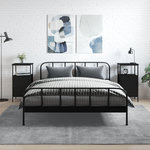 VIDAXL Tables de chevet 2 pcs noir 41x31x80 cm bois d'ingenierie