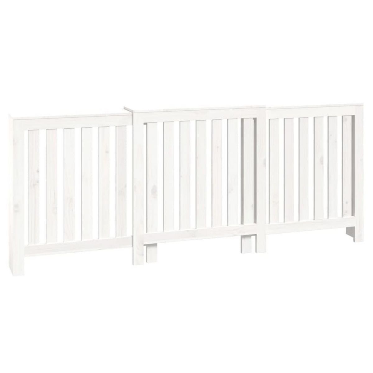 VIDAXL Cache-radiateur Blanc 210x21x85 cm Bois massif de pin