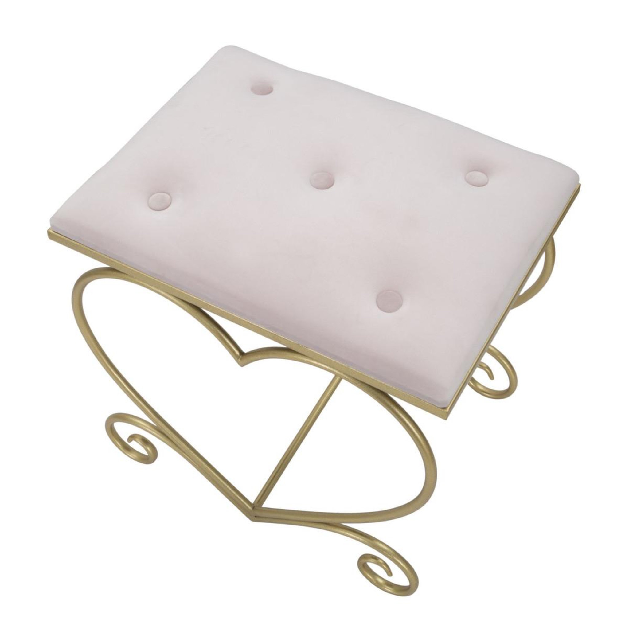 Voir la diapositive 4 : Paris Prix Tabouret design  heart  51cm rose & or