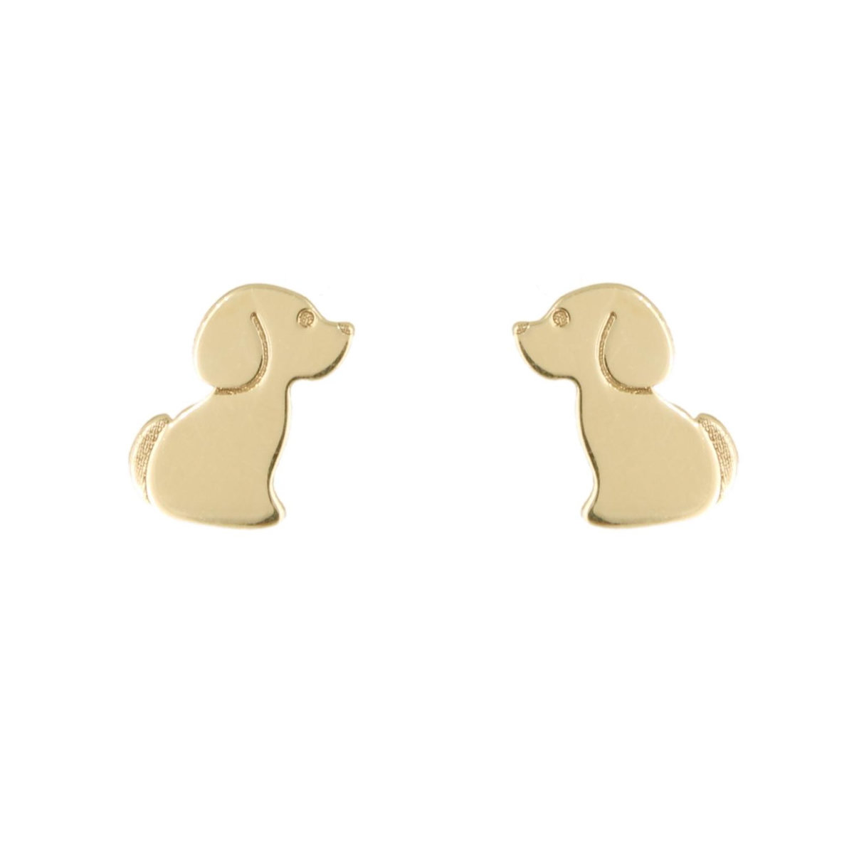 L'ATELIER D'AZUR Boucles d'Oreilles Chiens - Or Jaune - Enfant