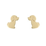 L'ATELIER D'AZUR Boucles d'Oreilles Chiens - Or Jaune - Enfant