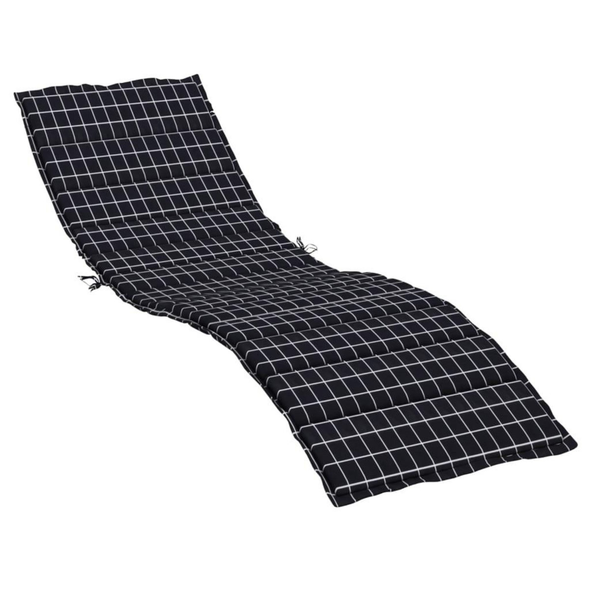 VIDAXL Coussin de chaise longue motif a carreaux noir tissu oxford