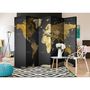 Voir la diapositive 2 : Paris Prix Paravent 5 Volets  World Map on Dark Background  172x225cm