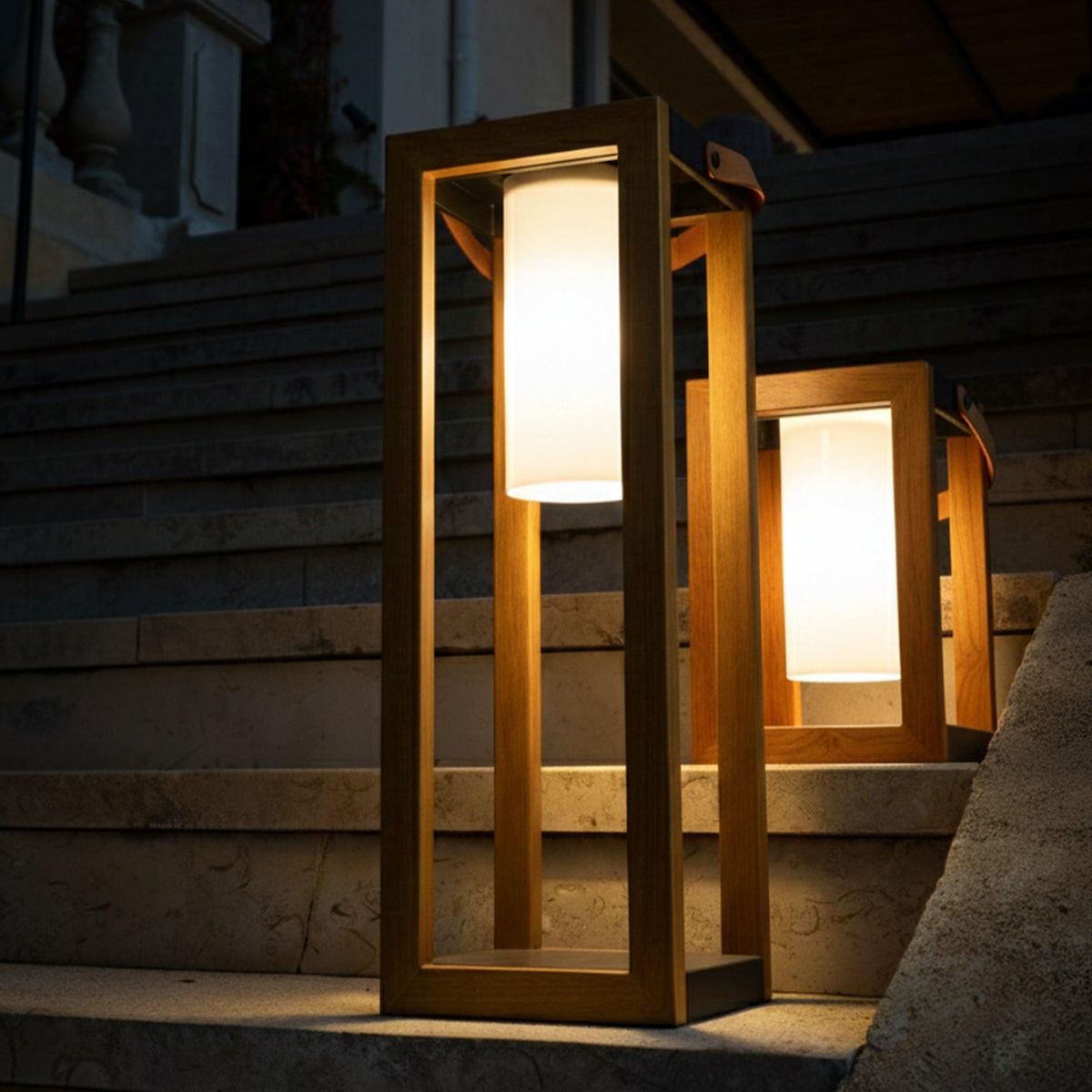 Lumisky Lanterne solaire SERAPHINA Bois Aluminium H58 cm