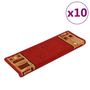 Voir la diapositive 2 : VIDAXL Tapis d'escalier autoadhesifs 10 pcs 65x21x4 cm Rouge