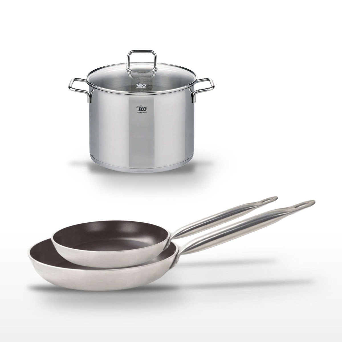 ELO Lot Poêles 28cm & 32cm Elo Bistro Line et Faitout 26cm