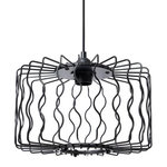 OSTARIA Suspension en métal noir ondulé