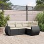 Voir la diapositive 1 : VIDAXL Salon de jardin 4 pcs avec coussins noir resine tressee