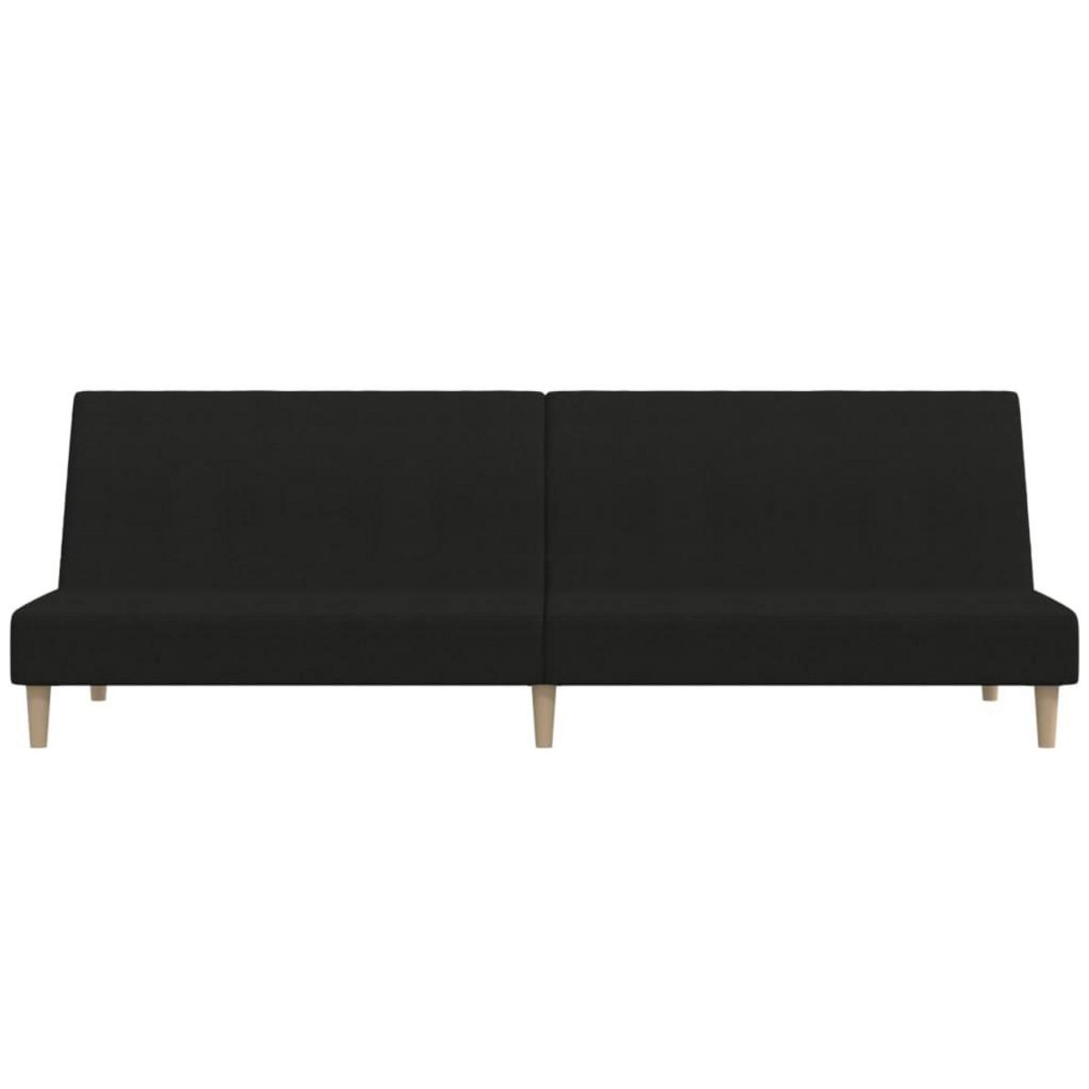 VIDAXL Canape-lit a 2 places noir tissu