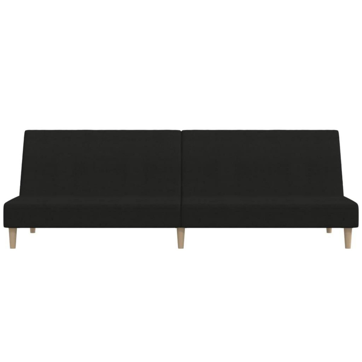 VIDAXL Canape-lit a 2 places noir tissu