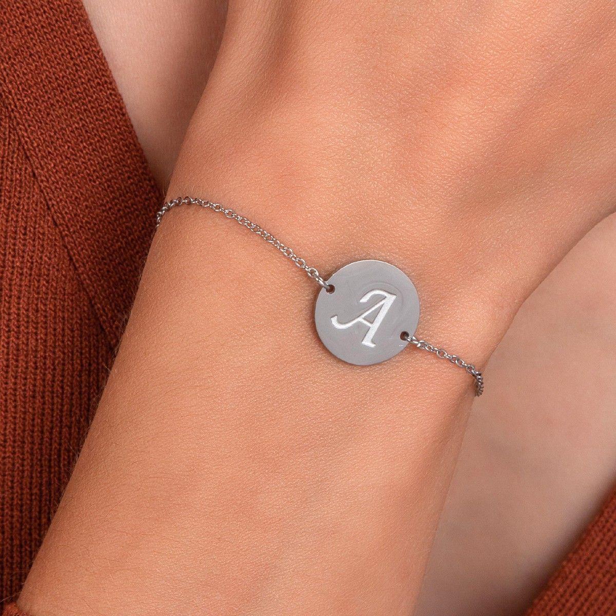 Voir la diapositive 2 : SC CRYSTAL Bracelet lettre A en acier inoxydable par SC Crystal