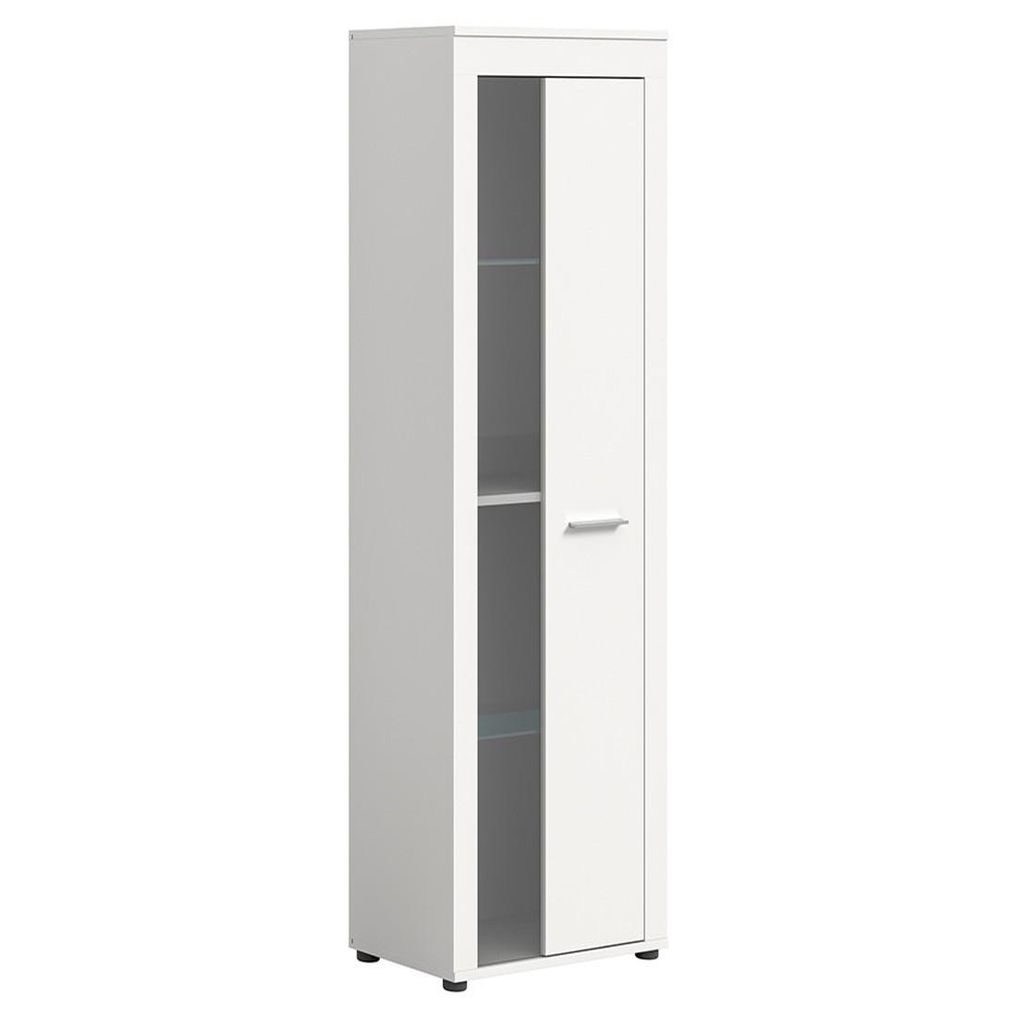 Voir la diapositive 1 : BEST MOBILIER Stafford - vitrine - blanc - 2 portes - 60x159 cm