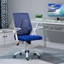 Voir la diapositive 2 : VINSETTO Vinsetto Chaise de bureau ergonomique support lombaires hauteur réglable pivotante 360° accoudoirs relevables polyester maille bleu