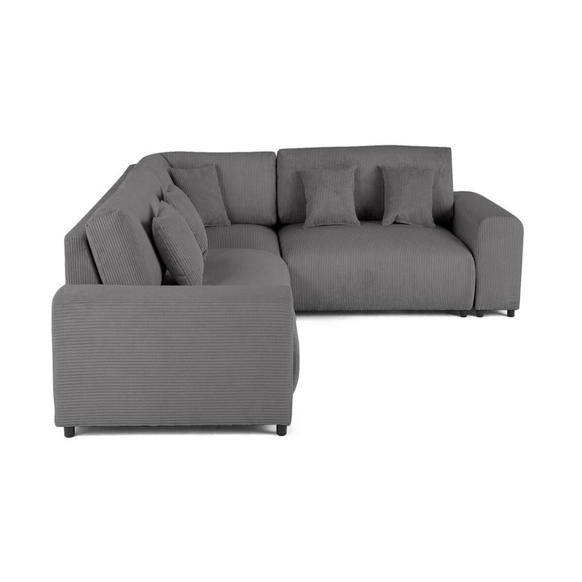 LISA DESIGN Garance - canapé modulable d'angle droit - 5 places - en velours côtelé