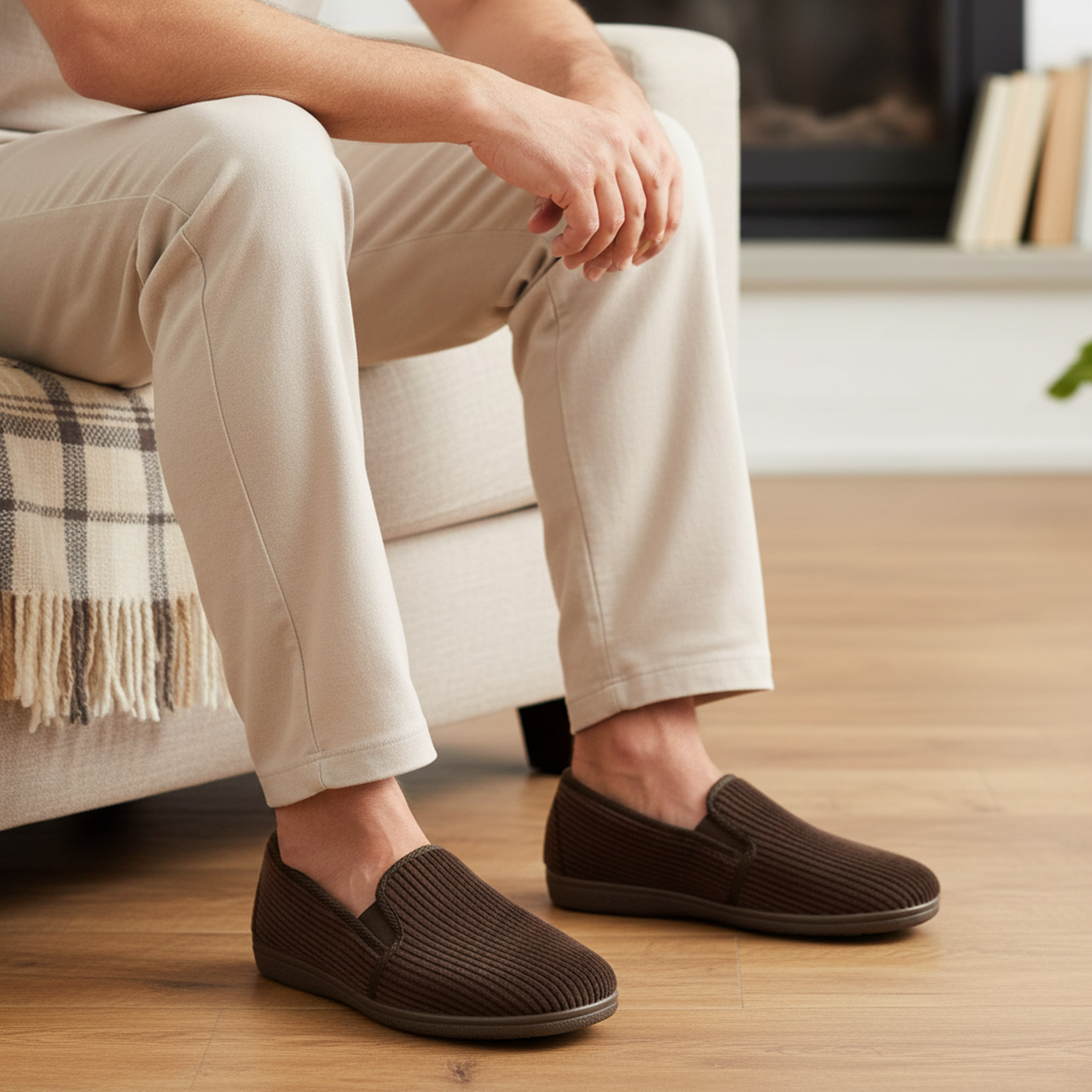 Voir la diapositive 2 : OZABI Ozabi pantoufles charentaises homme fabriquées en espagne, effet structuré