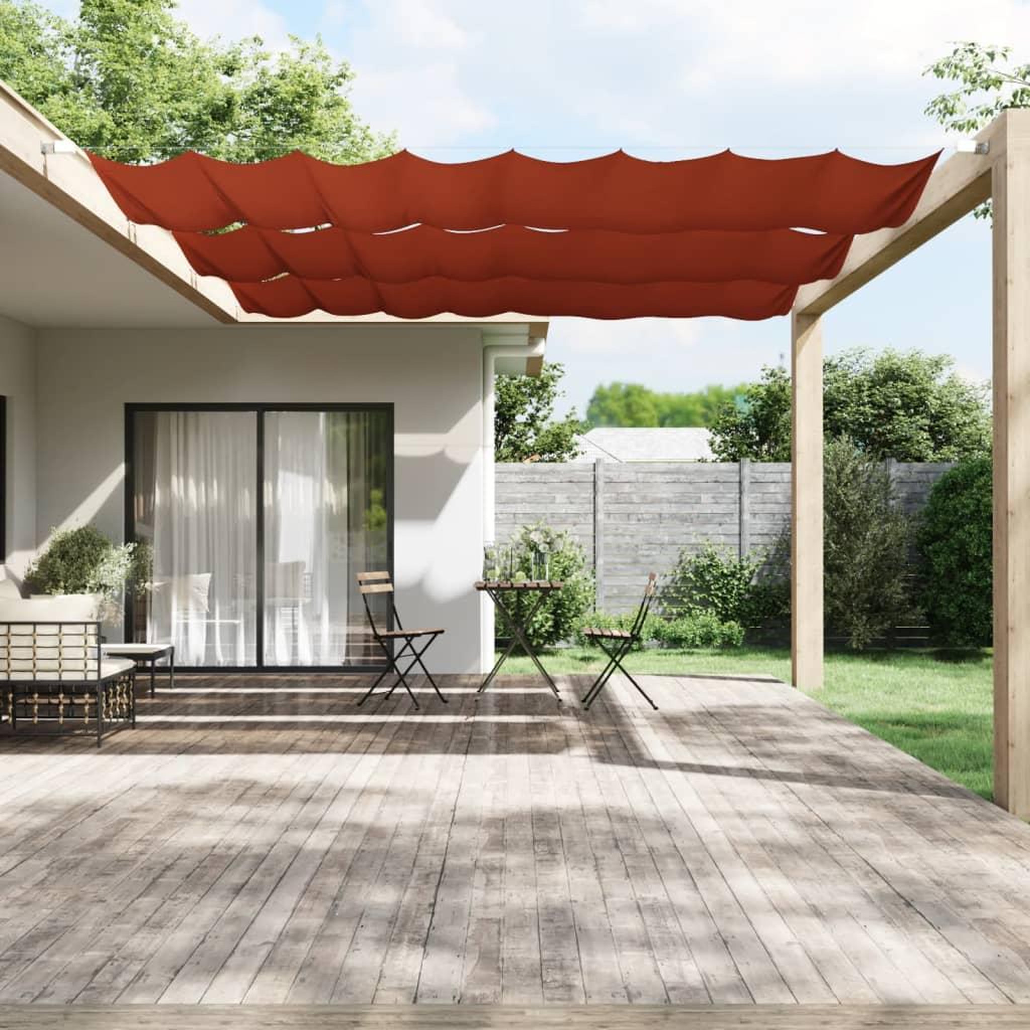 Voir la diapositive 1 : VIDAXL Auvent vertical Terre cuite 140x800 cm Tissu oxford