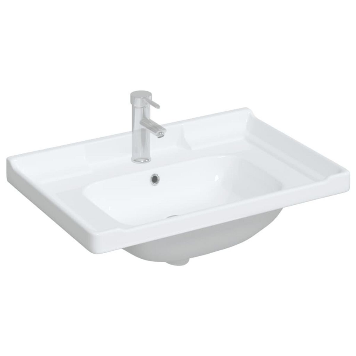 VIDAXL Evier de salle de bain blanc 71x48x23cm rectangulaire ceramique