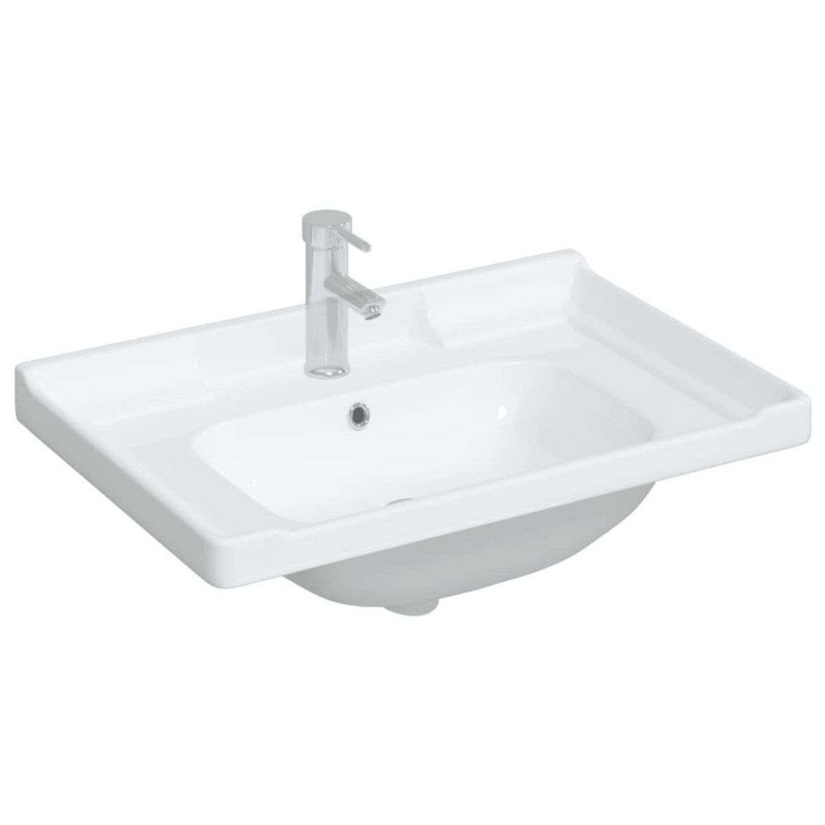 VIDAXL Evier de salle de bain blanc 71x48x23cm rectangulaire ceramique