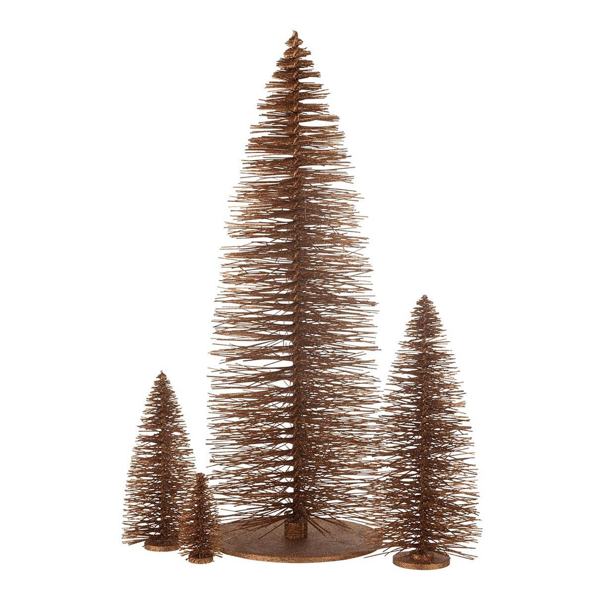 Voir la diapositive 2 : J-LINE Sapin de noël déco à paillettes  copper  70cm marron