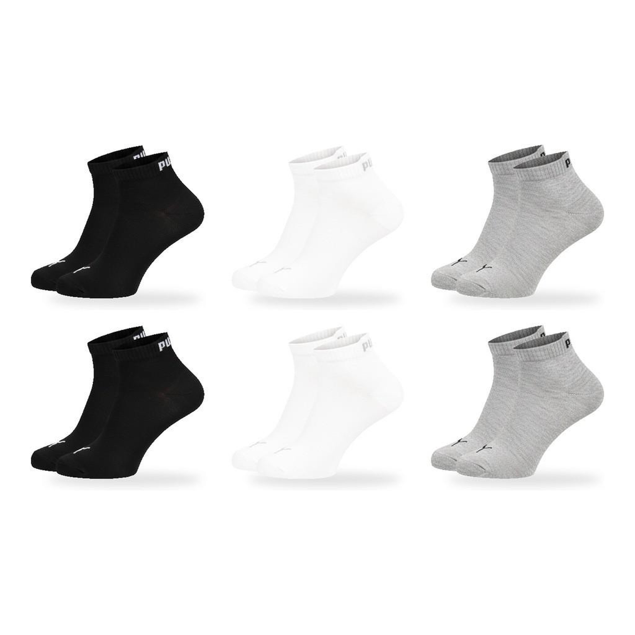 PUMA PUMA Chaussettes Mixte Quarter Pack 6 Paires (Lot) - Coton Doux. Coloris disponibles : Multicolore