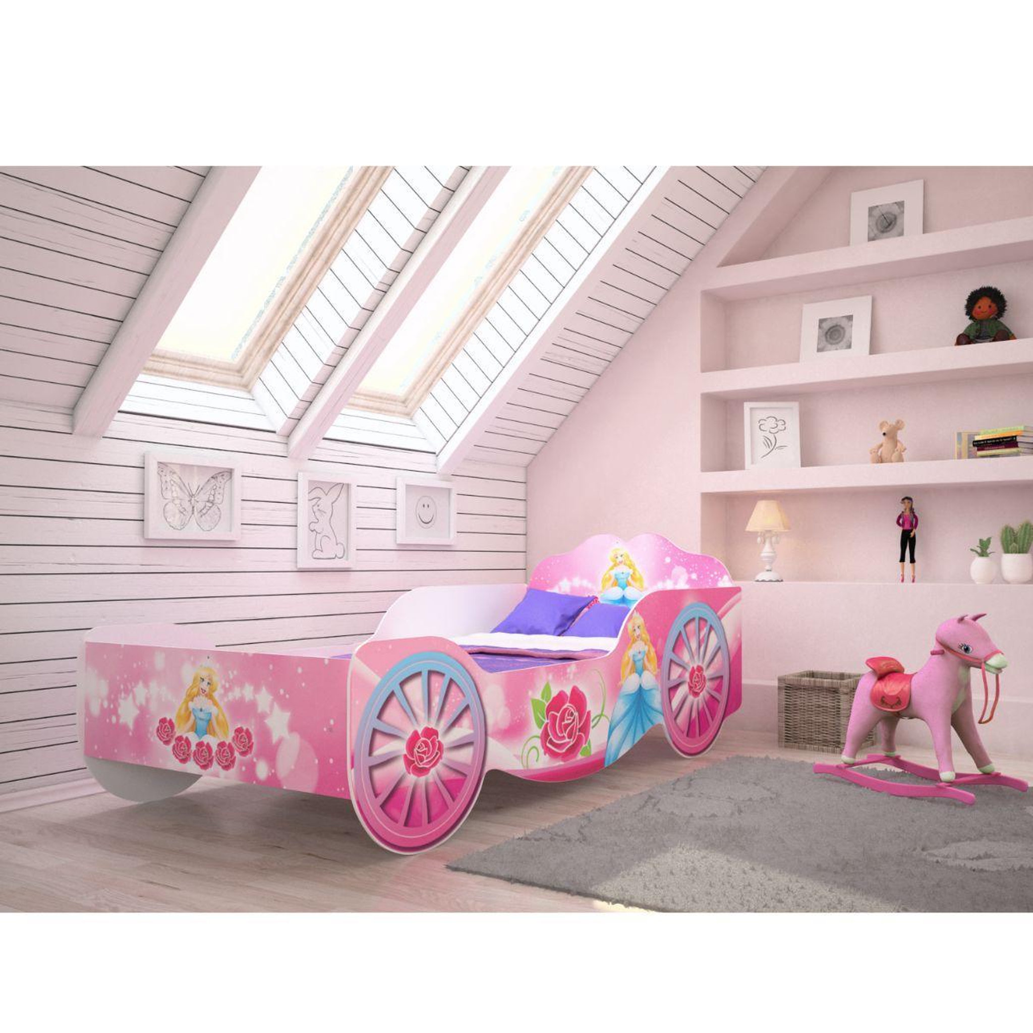 Voir la diapositive 2 : KOBI Lit enfant Calèche 140x70