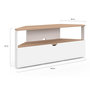 Voir la diapositive 5 : ID MARKET Meuble TV 100 cm d'angle ELI bois façon hêtre et blanc