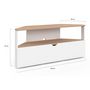 Voir la diapositive 5 : ID MARKET Meuble TV 100 cm d'angle ELI bois façon hêtre et blanc
