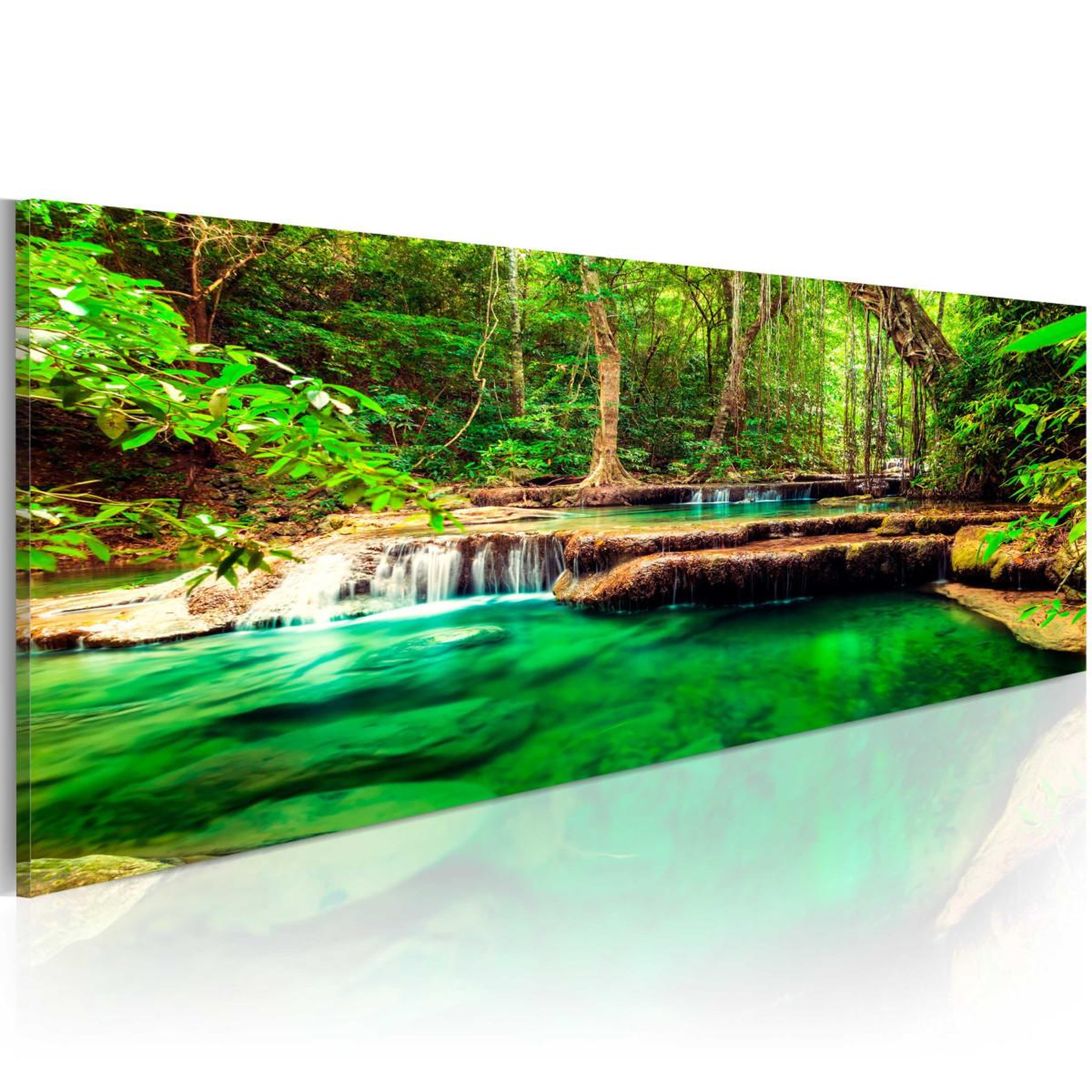 Paris Prix Tableau imprimé  emerald waterfall. Coloris disponibles : Multicolore