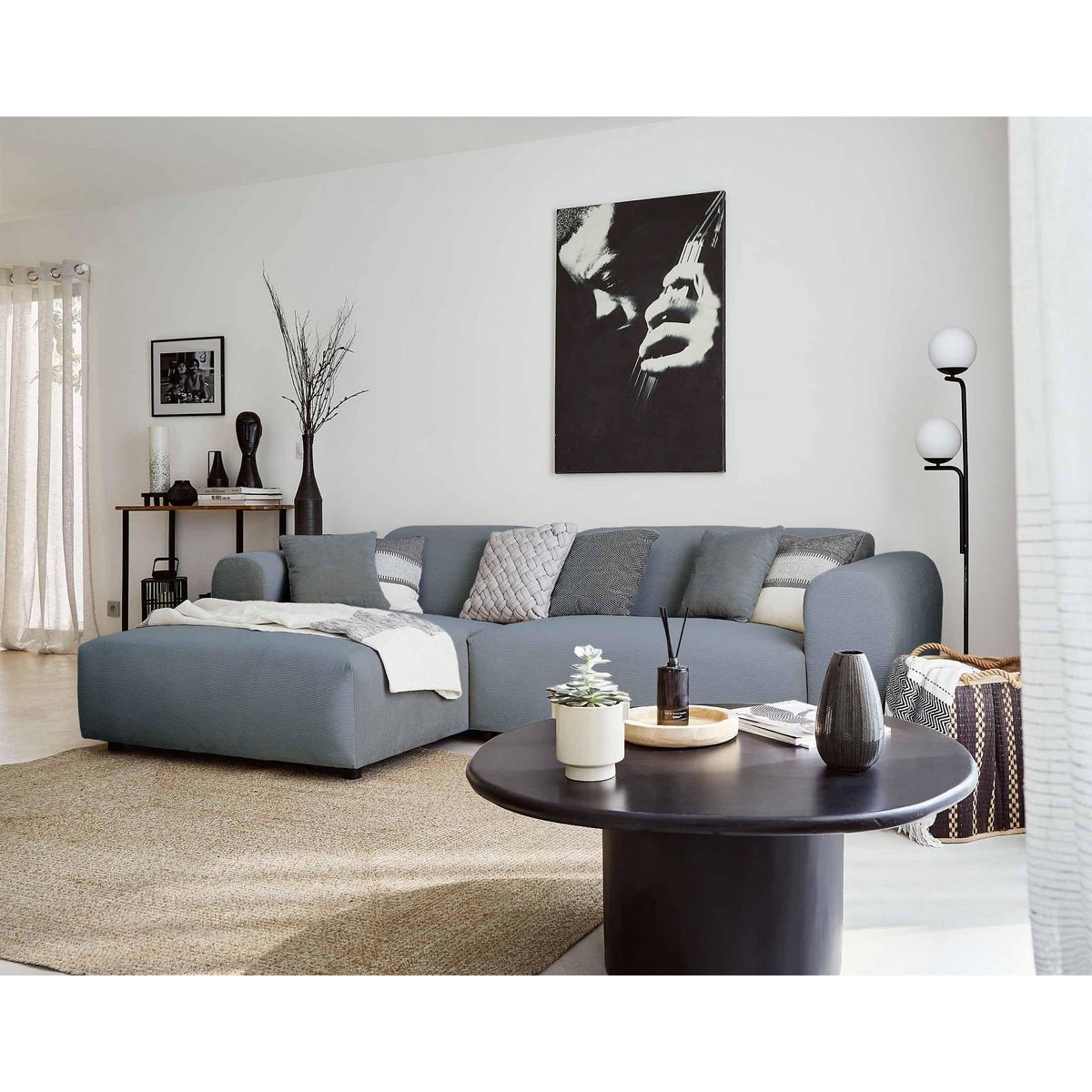 LISA DESIGN Aumance - canapé d'angle gauche 4 places - en velours côtelé