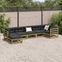 Voir la diapositive 3 : VIDAXL Salon de jardin 7 pcs avec coussins bois de pin impregne