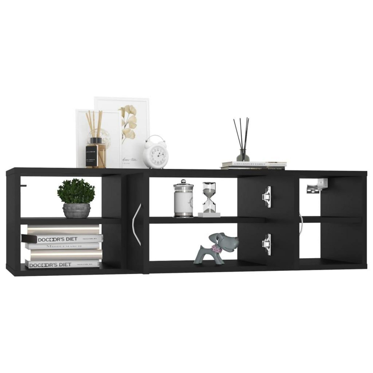 VIDAXL Etagere murale Noir 102x30x29 cm Bois d'ingenierie