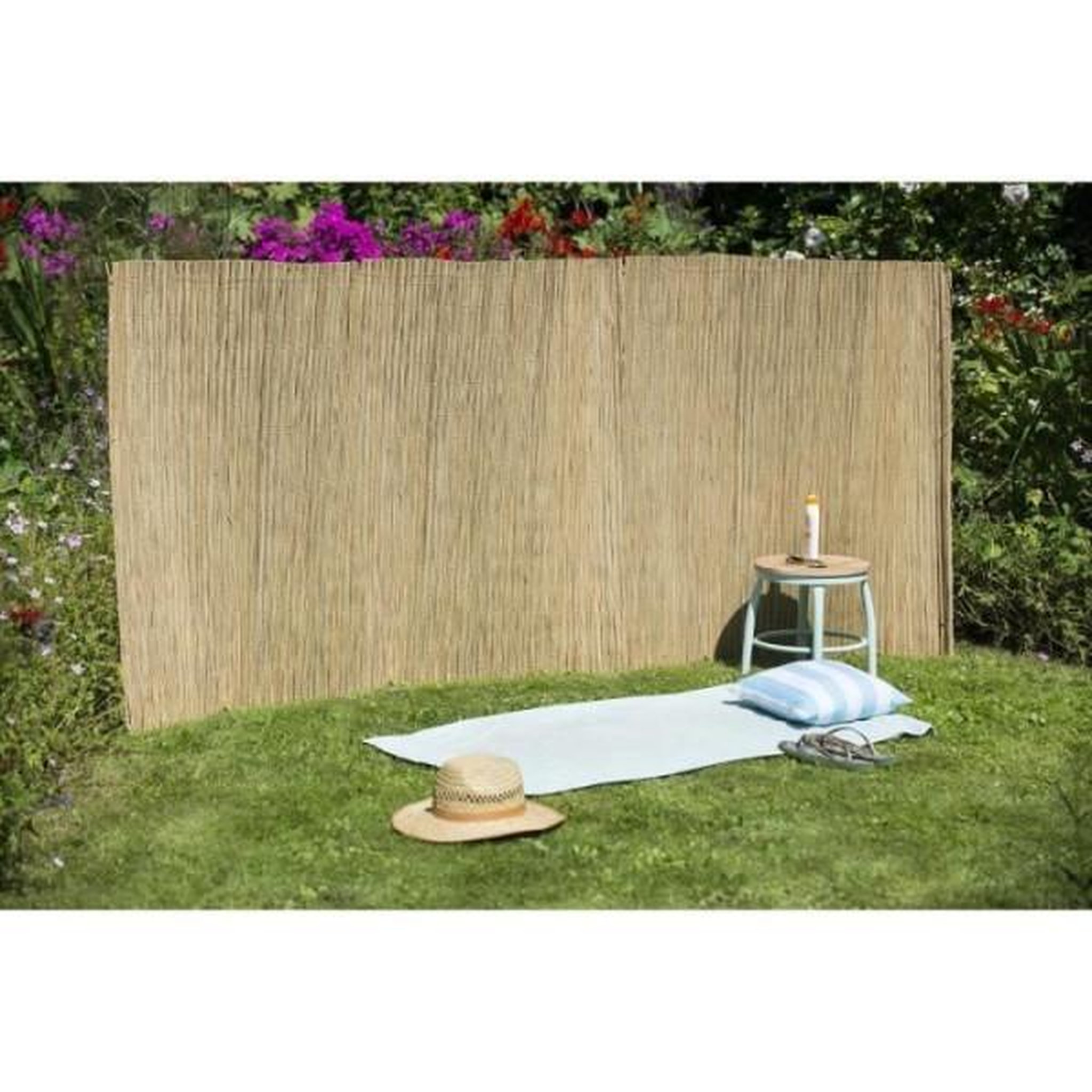 Voir la diapositive 2 : NATURE Canisse de Carex Naturel - 100% Occultant - 1x3m - Épaisseur 6/7mm - NATURE