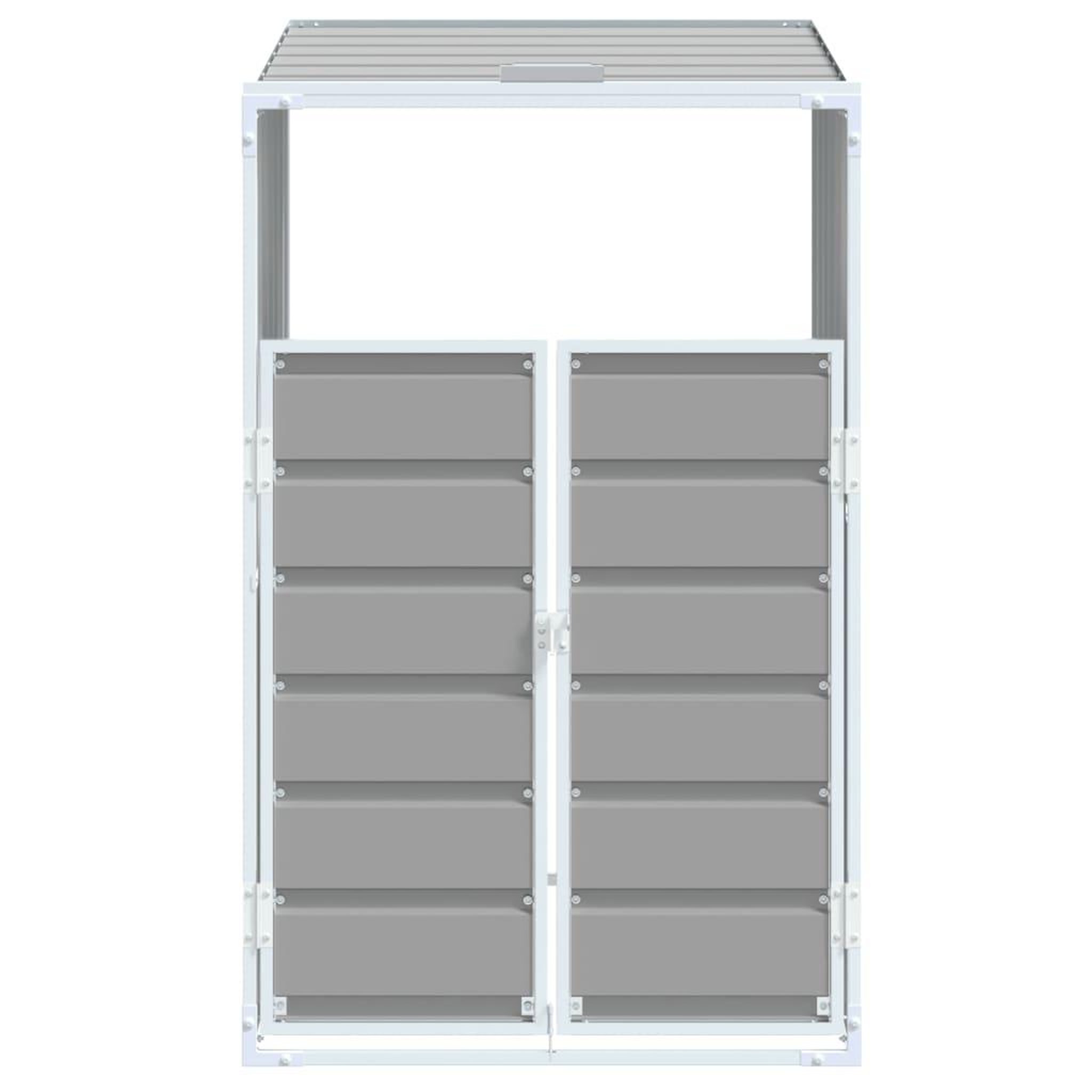 Voir la diapositive 5 : VIDAXL Rangement a roulettes pour poubelles pour bac unique gris acier