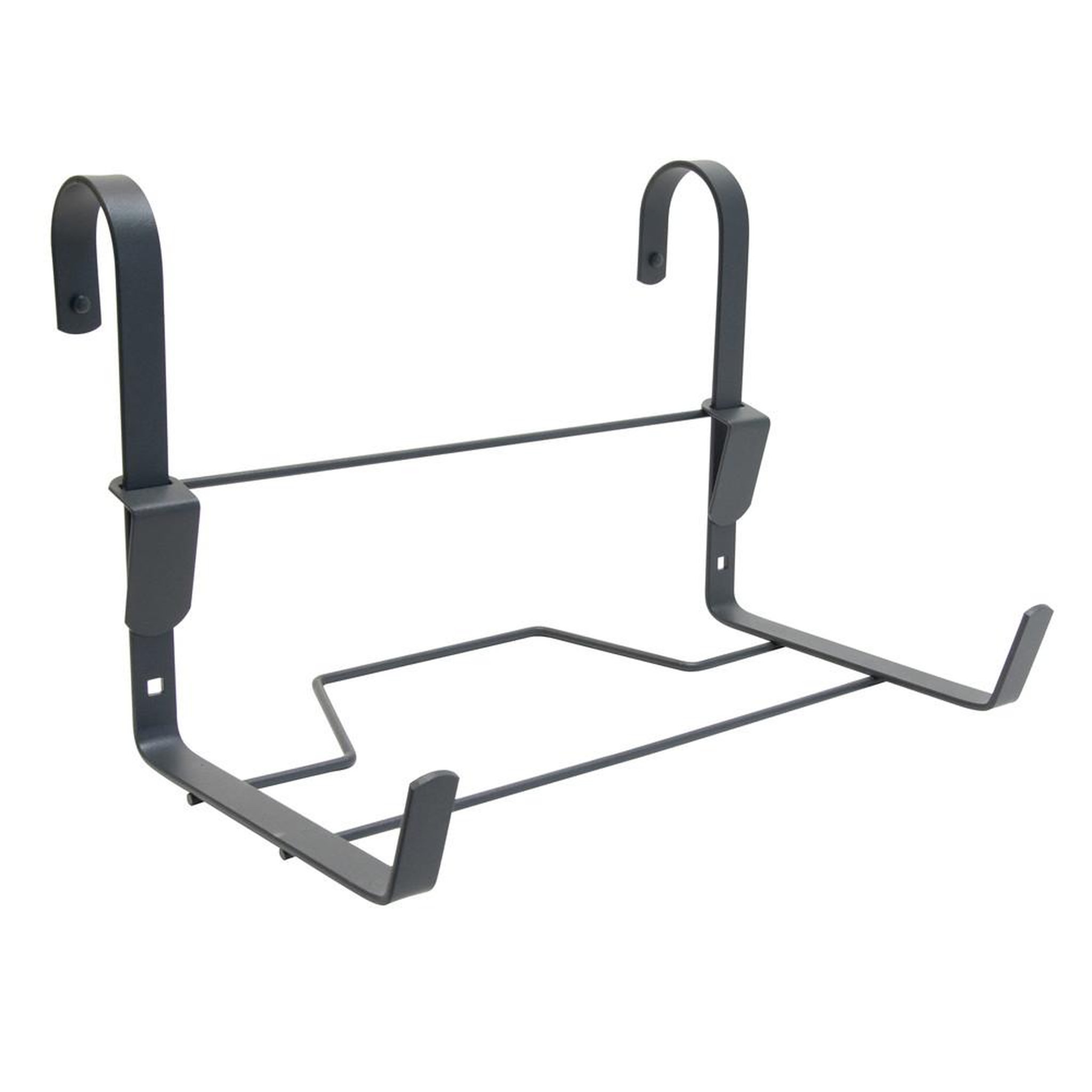 CENTRALE BRICO Support jardinière crochet fer plat anthracite - 35x18 cm - acier époxy