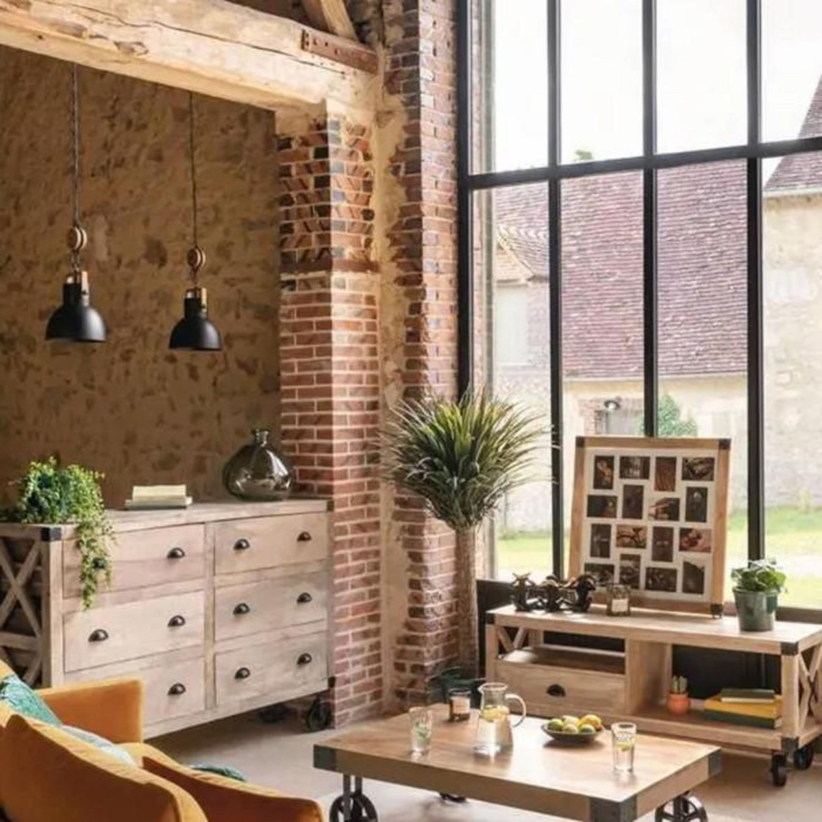 ATMOSPHERA Lampe Suspension en Métal  Silas  23cm Noir