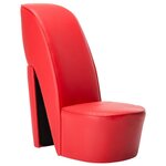 VIDAXL Chaise en forme de chaussure a talon haut Rouge Similicuir