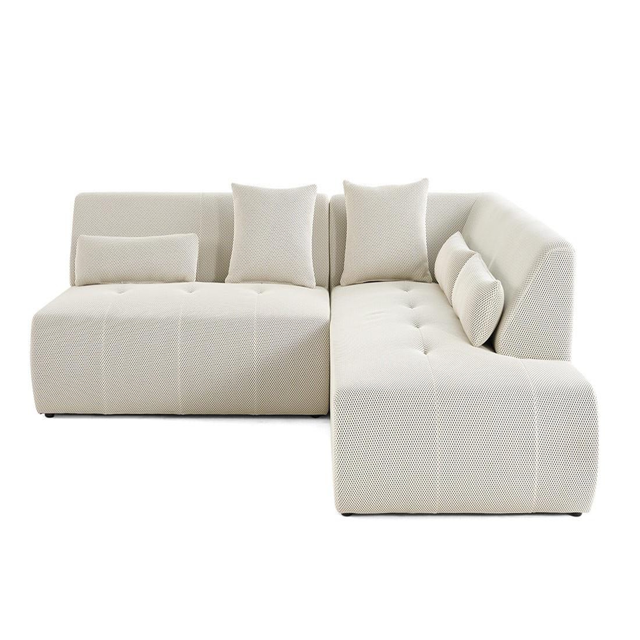 Voir la diapositive 1 : LISA DESIGN Onyx - canapé modulable d'angle droit 5 places - en tissu mailles 3d