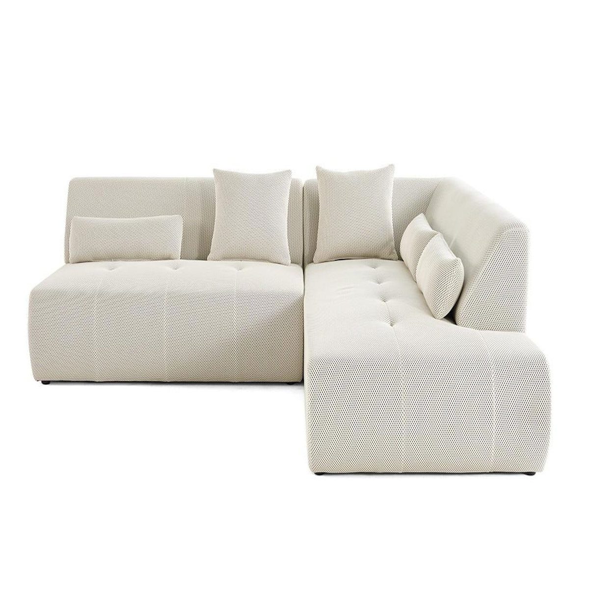 LISA DESIGN Onyx - canapé modulable d'angle droit 5 places - en tissu mailles 3d