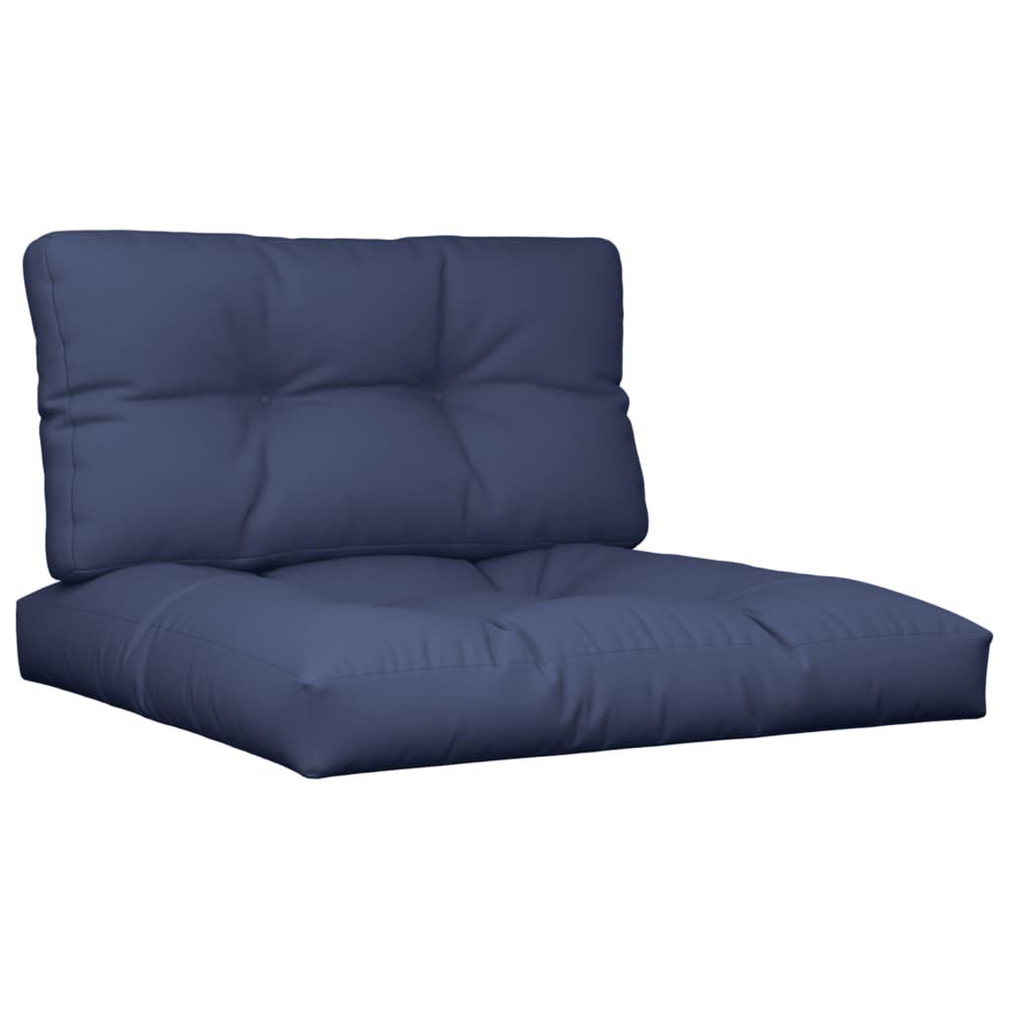 Voir la diapositive 2 : VIDAXL Coussins de palette lot de 2 bleu marine tissu