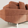 Voir la diapositive 4 : BEST MOBILIER Margaux - canapé d'angle droit 5 places convertible avec coffre et têtières réglables en velours texturé