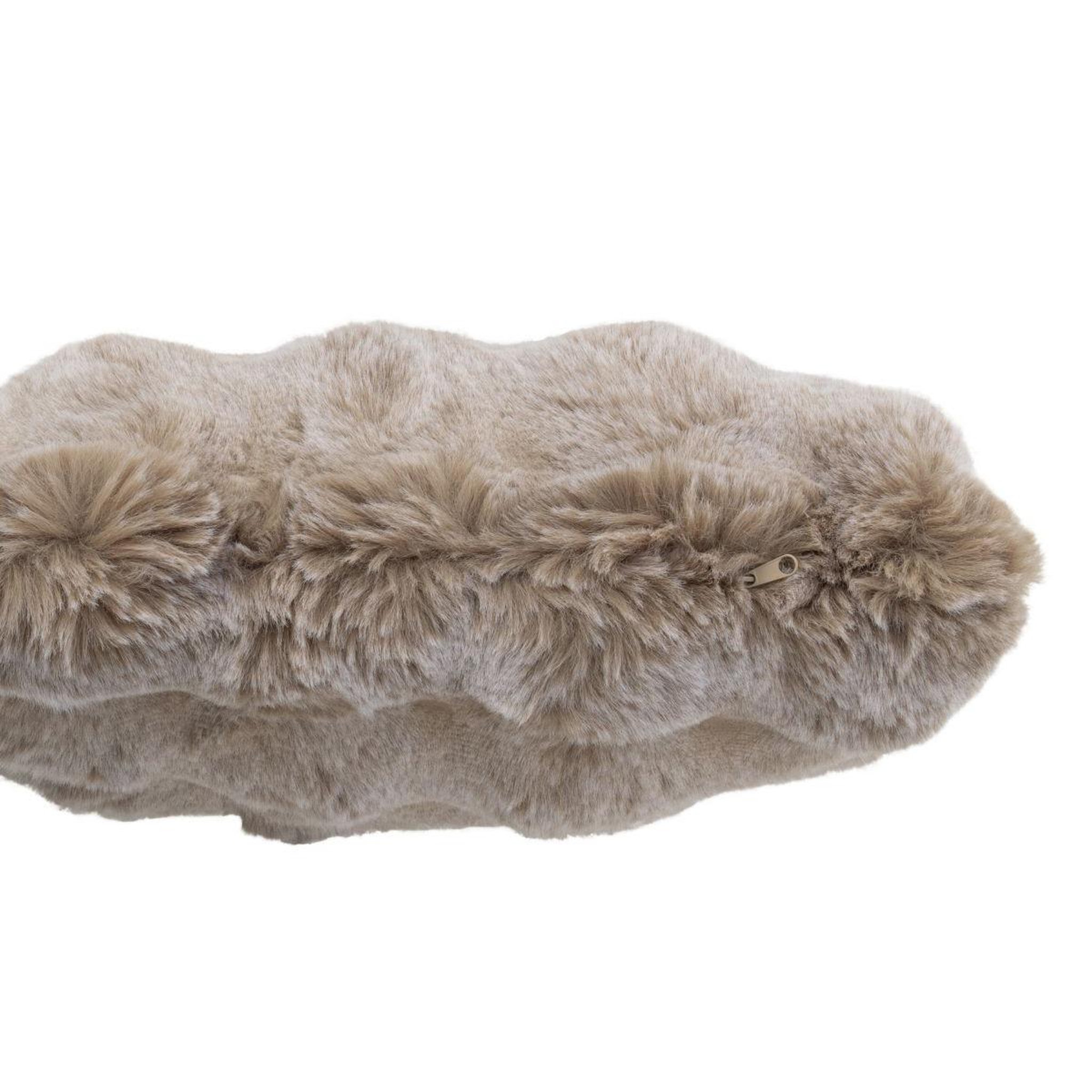 Voir la diapositive 2 : J-LINE Coussin déco uni  wave  45x45cm taupe