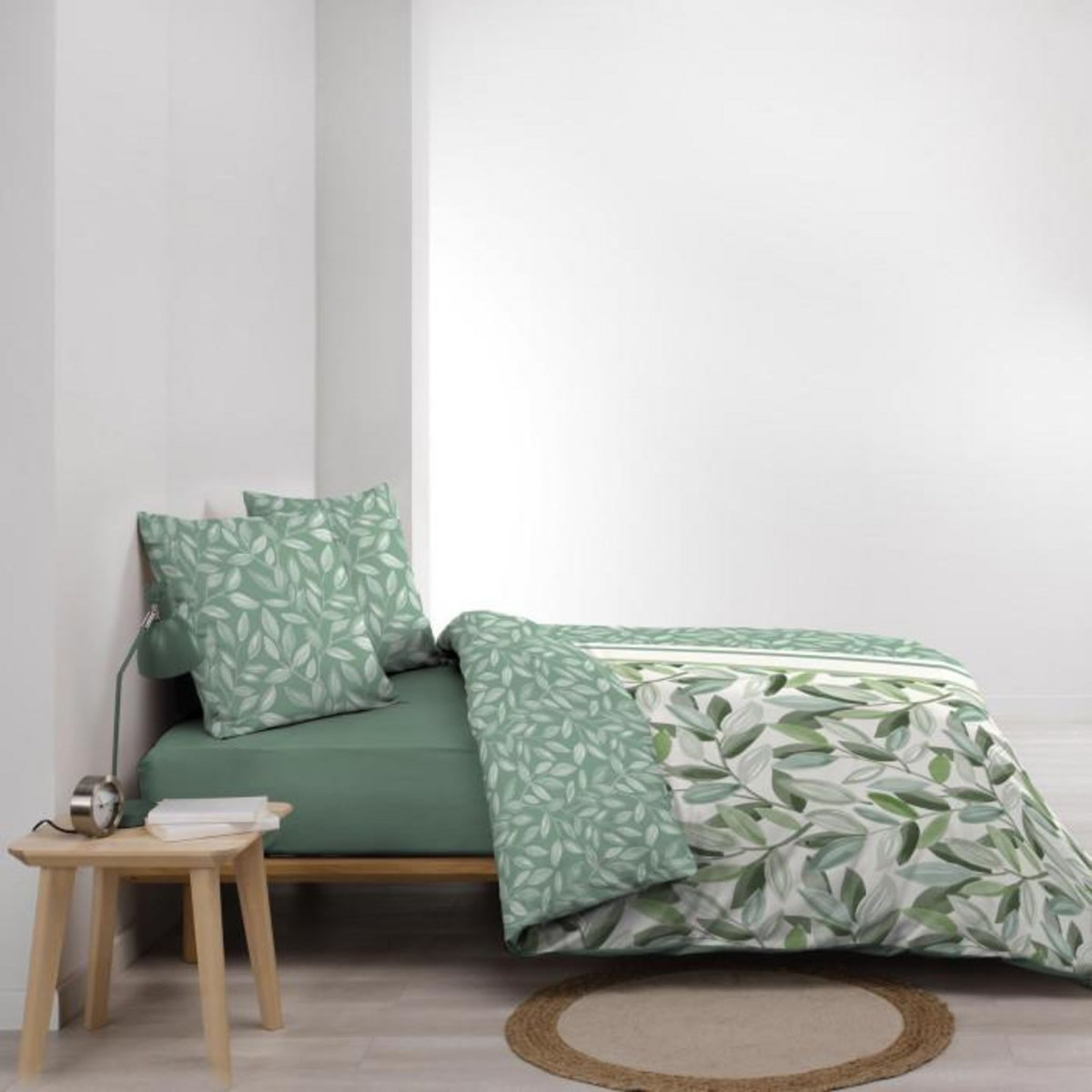 Paris Prix Parure de Lit 3 Pièces  Eleonore  240x220cm Vert