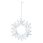 ATMOSPHERA Sujet de Noël Couronne de Fleur  Perle  10cm Transparent