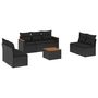 Voir la diapositive 2 : VIDAXL Salon de jardin 8 pcs avec coussins noir resine tressee