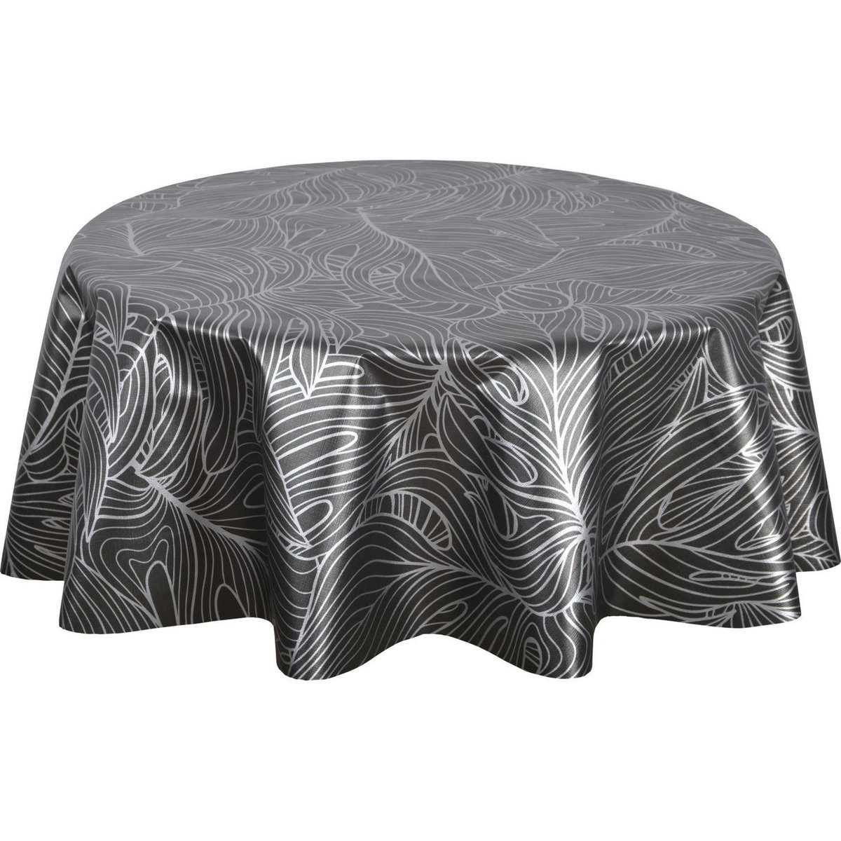 HABITABLE Nappe ronde en toile cirée nacrée NERV - Diam. 150 cm - Noir