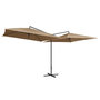 Voir la diapositive 2 : VIDAXL Parasol double avec mat en acier 250 x 250 cm Taupe