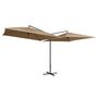 Voir la diapositive 2 : VIDAXL Parasol double avec mat en acier 250 x 250 cm Taupe