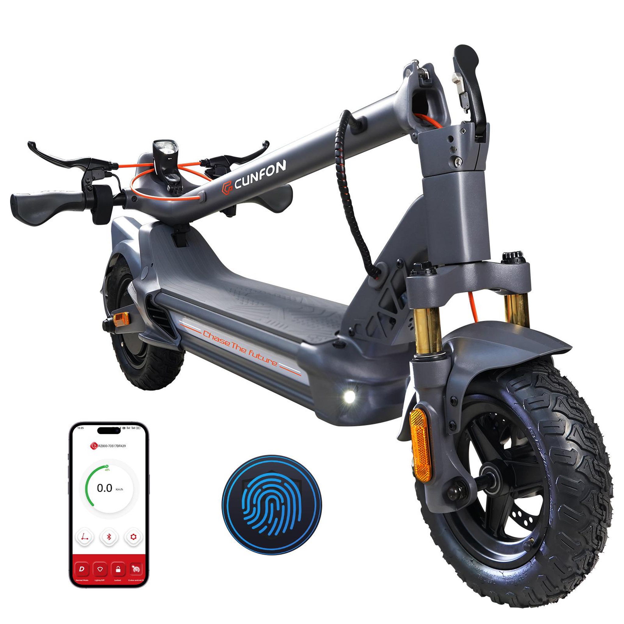 Voir la diapositive 3 : CUNFON Trottinette électrique pliable cunfon rz800, double suspension, grande autonomie