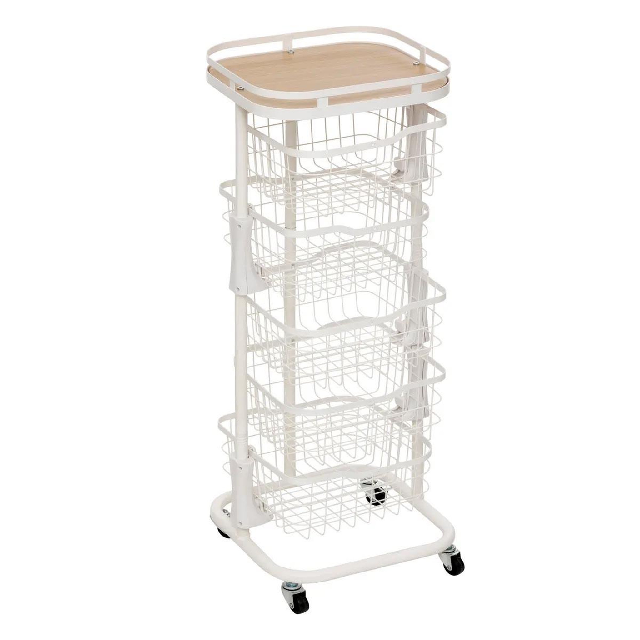 FIVE Desserte 5 paniers rotatifs  balm  93cm blanc
