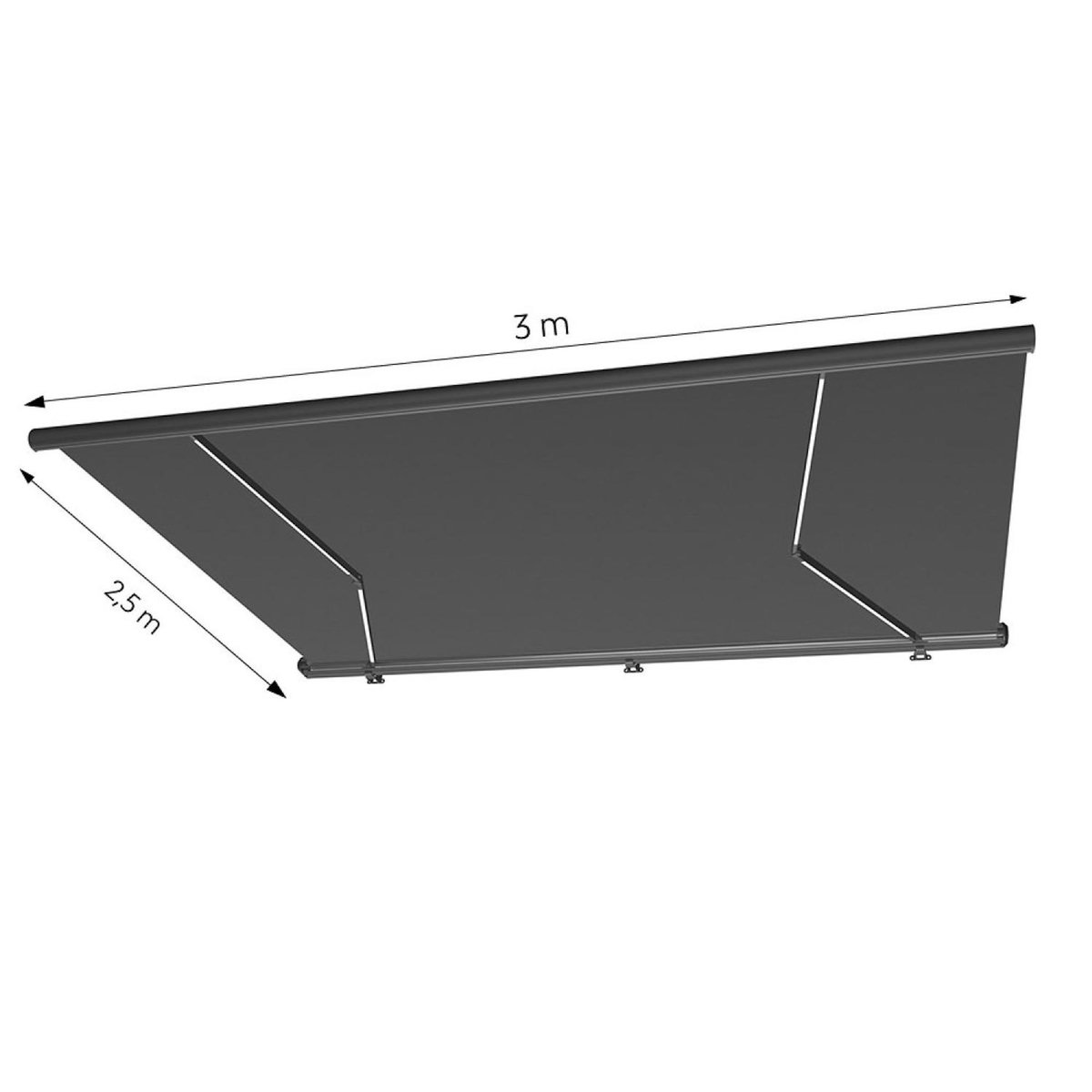 CONCEPT USINE Store banne LED motorisé 3 x 2,5 m gris CETO